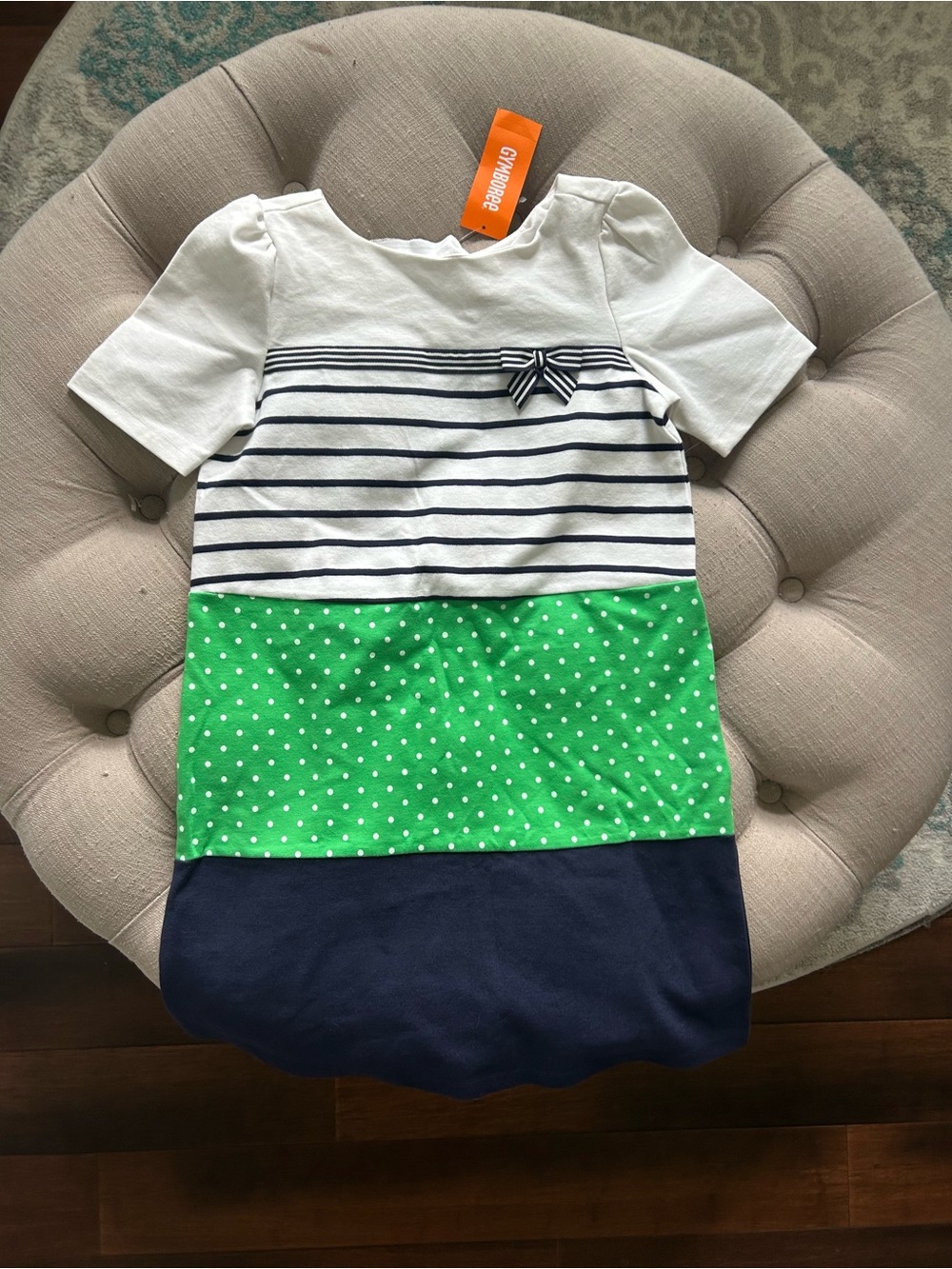 Gymboree White and Navy Striped Tee